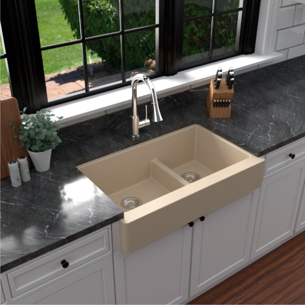 Quartz Composite Bisque Kitchen Sink Matte 4