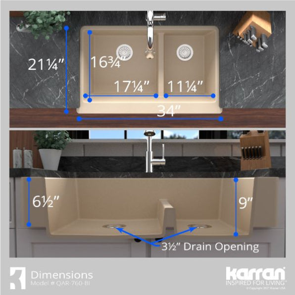 Quartz Composite Bisque Kitchen Sink Matte 7