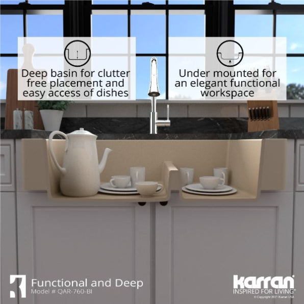 Quartz Composite Bisque Kitchen Sink Matte 8