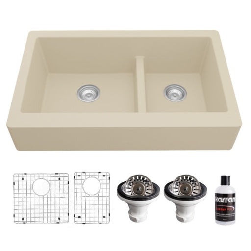 Quartz Composite Bisque Kitchen Sink Matte 1
