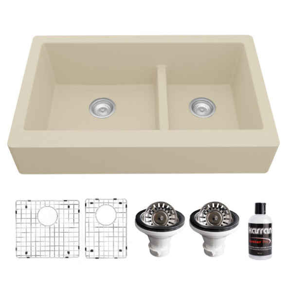 Quartz Composite Bisque Kitchen Sink Matte 1