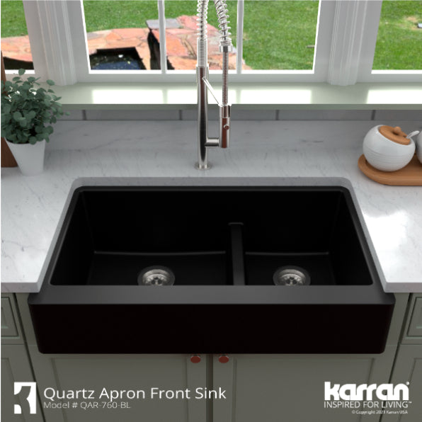 Quartz Composite Black Kitchen Sink Matte 5