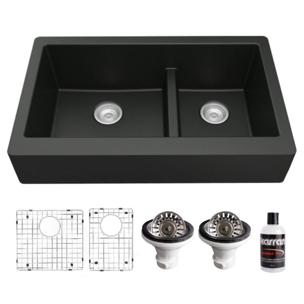 Quartz Composite Black Kitchen Sink Matte 1