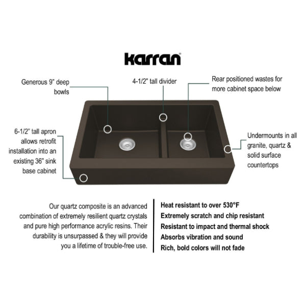 Quartz Composite Brown Kitchen Sink Matte 3