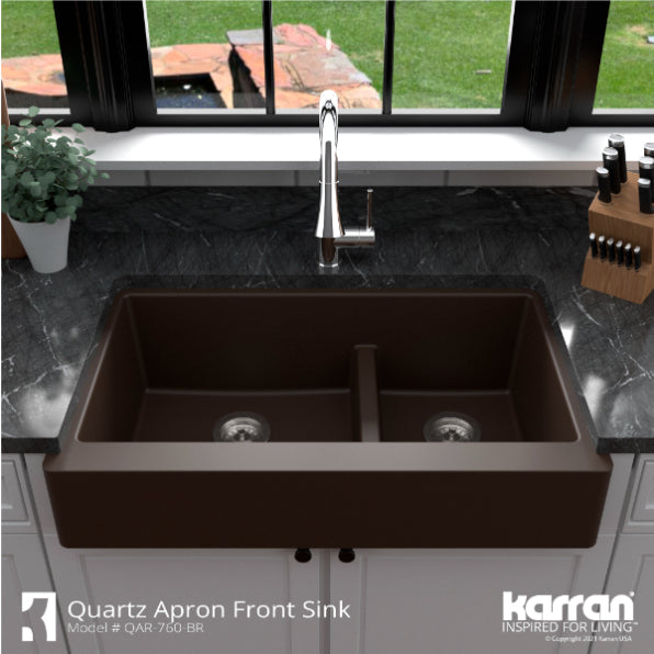 Quartz Composite Brown Kitchen Sink Matte 5