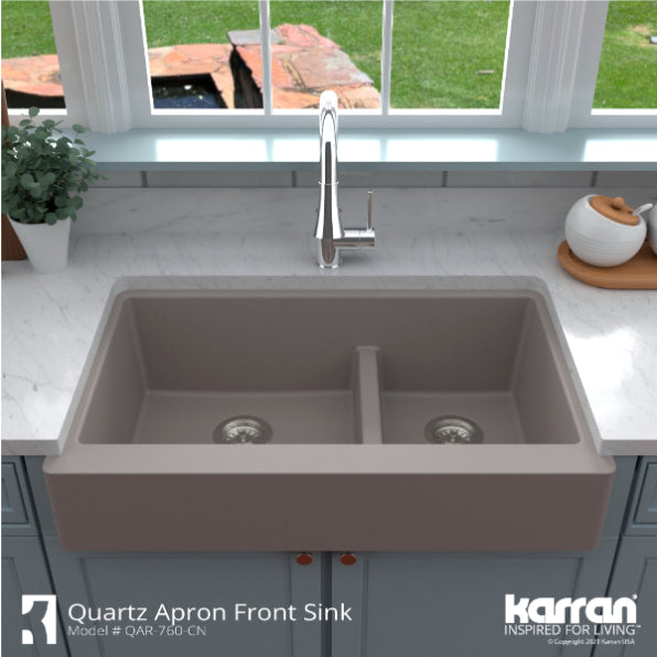 Quartz Composite Concrete Kitchen Sink Matte 5