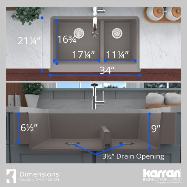 Quartz Composite Concrete Kitchen Sink Matte 7