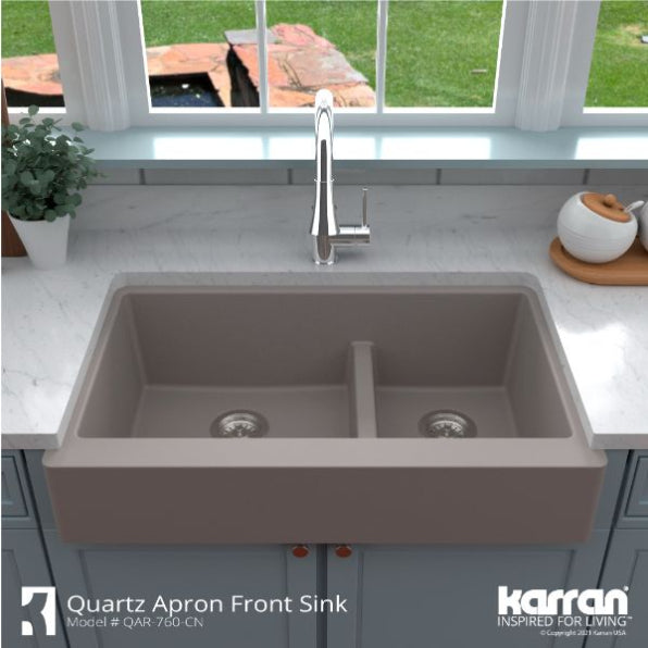 Quartz Composite Concrete Kitchen Sink Matte 5