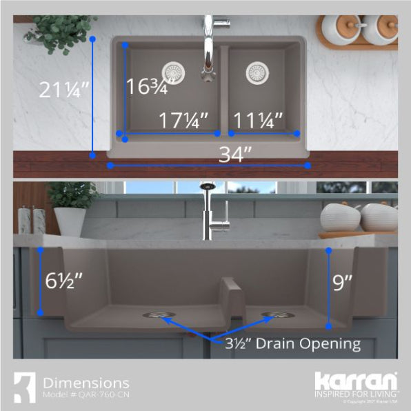 Quartz Composite Concrete Kitchen Sink Matte 7