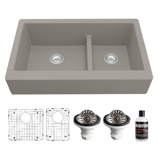 Quartz Composite Concrete Kitchen Sink Matte 1