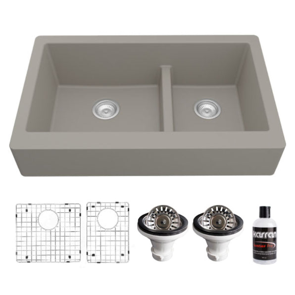Quartz Composite Concrete Kitchen Sink Matte 1