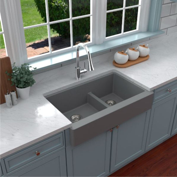 Quartz Composite Grey Kitchen Sink Matte 4