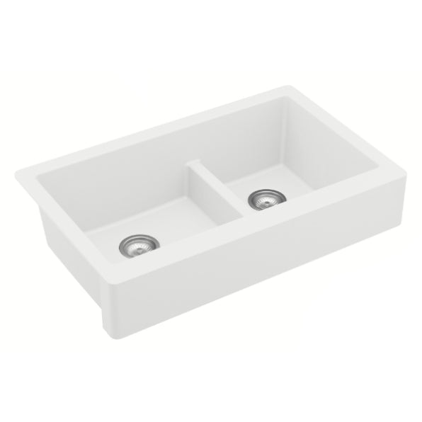 Quartz Composite White Kitchen Sink Matte 2