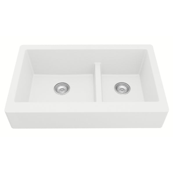 Quartz Composite White Kitchen Sink Matte 1