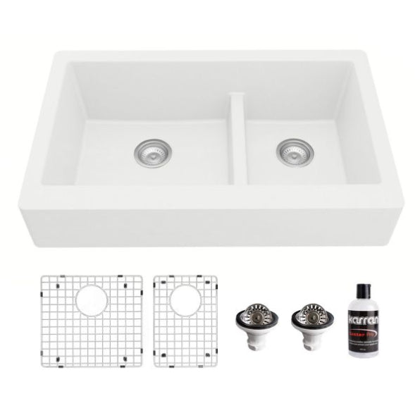 Quartz Composite White Kitchen Sink Matte 1