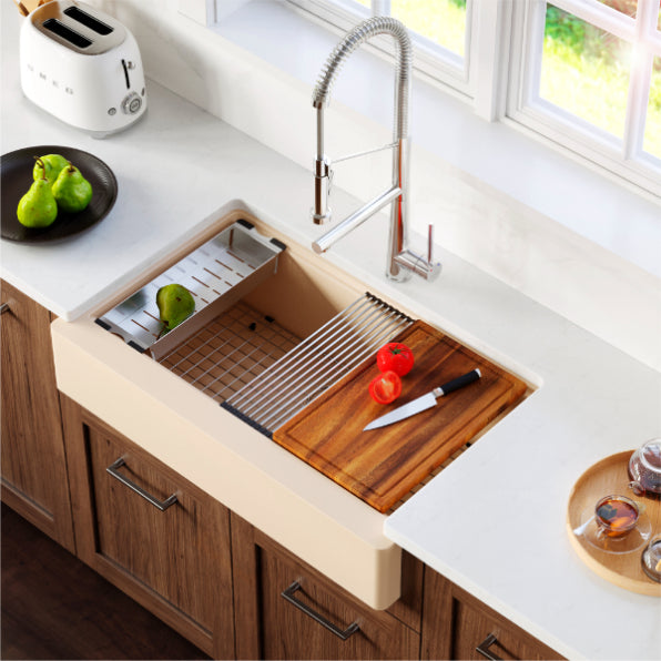 Quartz Composite Bisque Kitchen Sink Matte 3