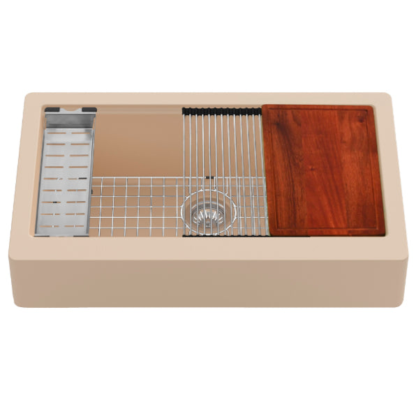 Quartz Composite Bisque Kitchen Sink Matte 1