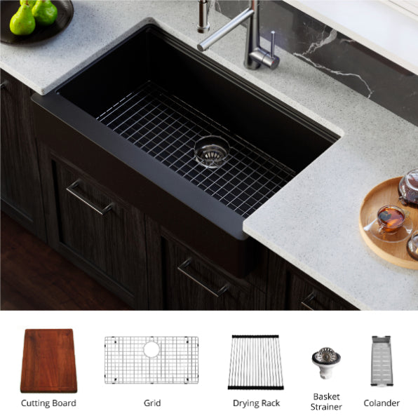 Quartz Composite Black Kitchen Sink Matte 2