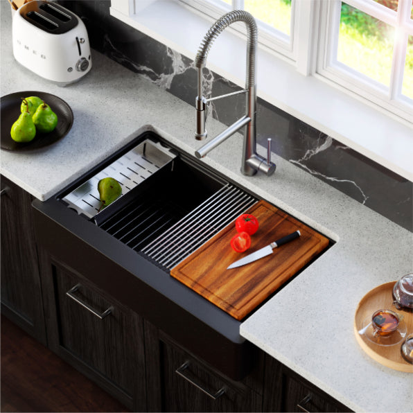 Quartz Composite Black Kitchen Sink Matte 3