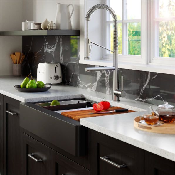 Quartz Composite Black Kitchen Sink Matte 4