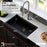 Quartz Composite Black Kitchen Sink Matte 7