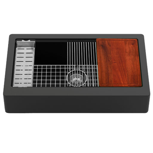Quartz Composite Black Kitchen Sink Matte 1