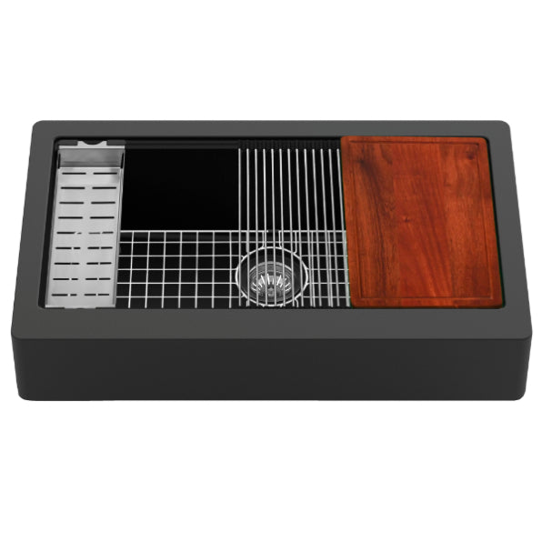 Quartz Composite Black Kitchen Sink Matte 1