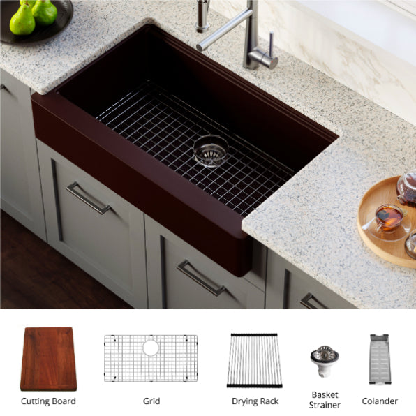 Quartz Composite Brown Kitchen Sink Matte 2
