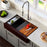 Quartz Composite Brown Kitchen Sink Matte 3