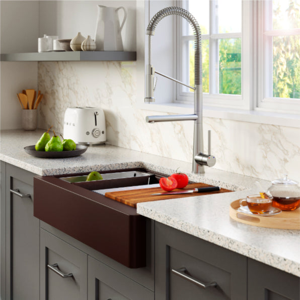 Quartz Composite Brown Kitchen Sink Matte 4