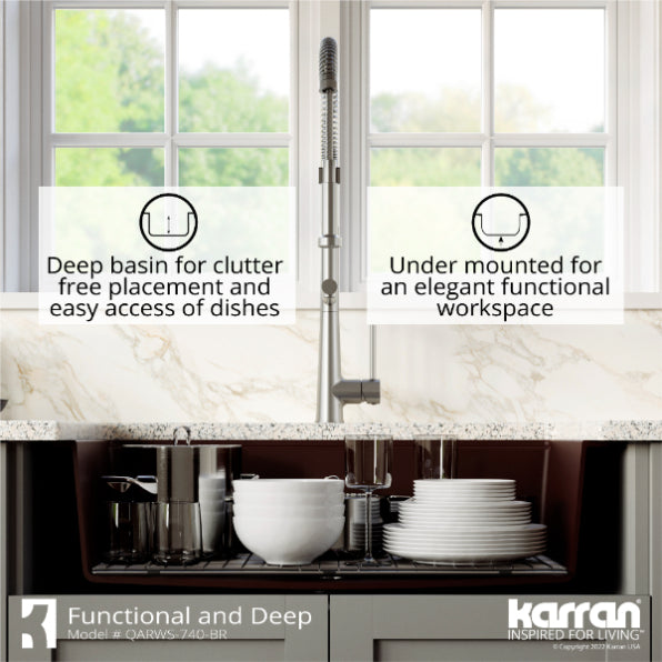 Quartz Composite Brown Kitchen Sink Matte 6