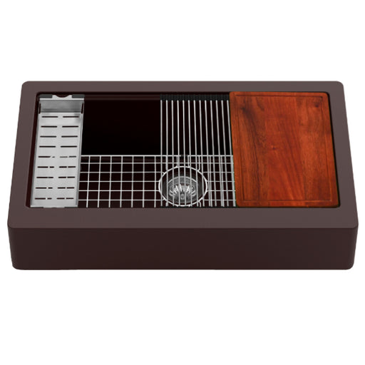 Quartz Composite Brown Kitchen Sink Matte 1