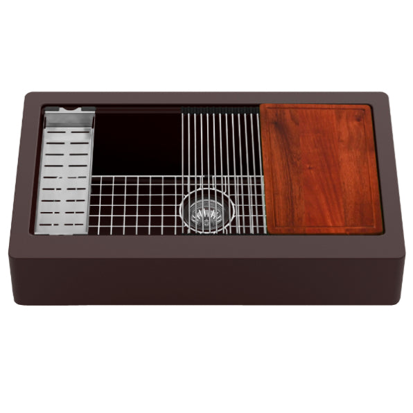 Quartz Composite Brown Kitchen Sink Matte 1