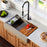 Quartz Composite Concrete Kitchen Sink Matte 3