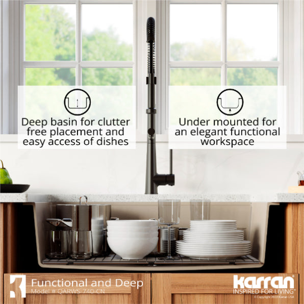 Quartz Composite Concrete Kitchen Sink Matte 6