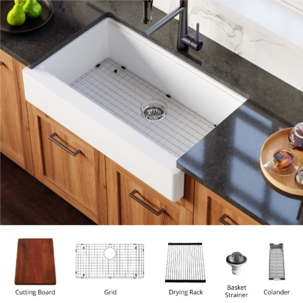 Quartz Composite White Kitchen Sink Matte 2