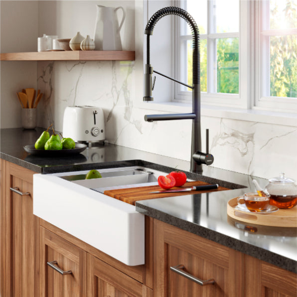 Quartz Composite White Kitchen Sink Matte 4