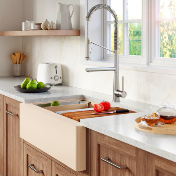 Quartz Composite Bisque Kitchen Sink Matte 4