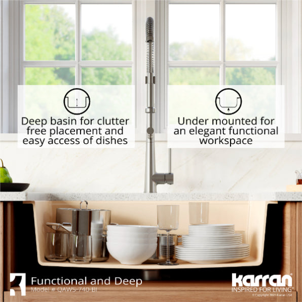 Quartz Composite Bisque Kitchen Sink Matte 6
