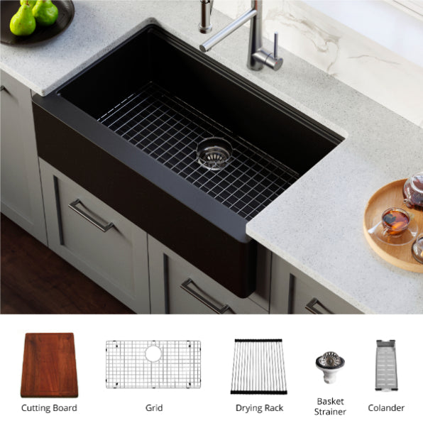 Quartz Composite Black Kitchen Sink Matte 2