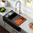 Quartz Composite Black Kitchen Sink Matte 3