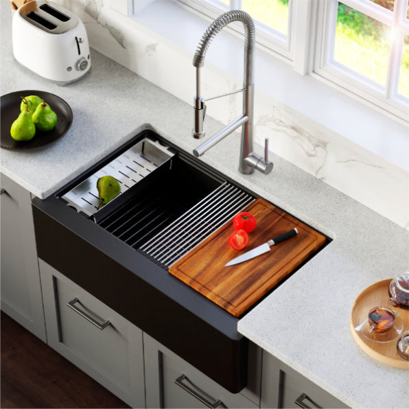 Quartz Composite Black Kitchen Sink Matte 3