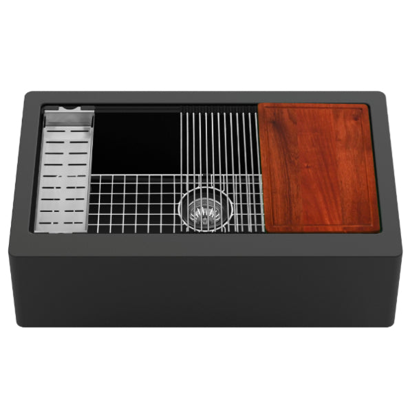 Quartz Composite Black Kitchen Sink Matte 1