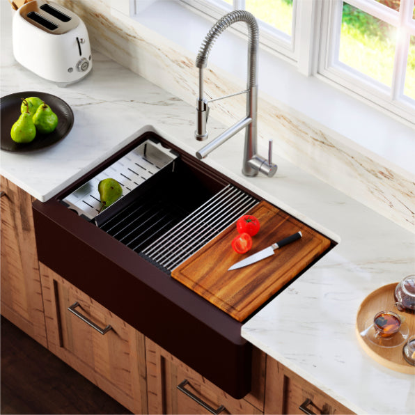 Quartz Composite Brown Kitchen Sink Matte 3