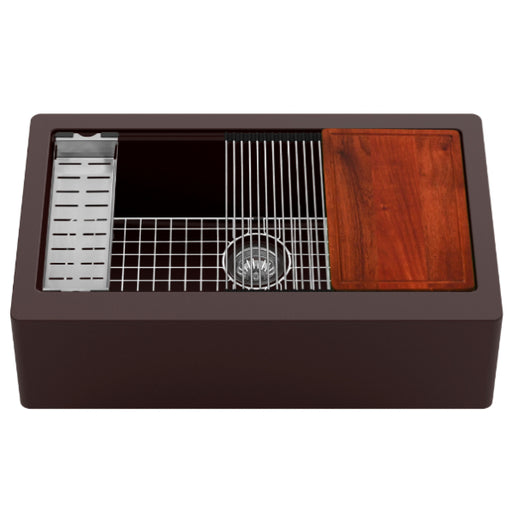 Quartz Composite Brown Kitchen Sink Matte 1