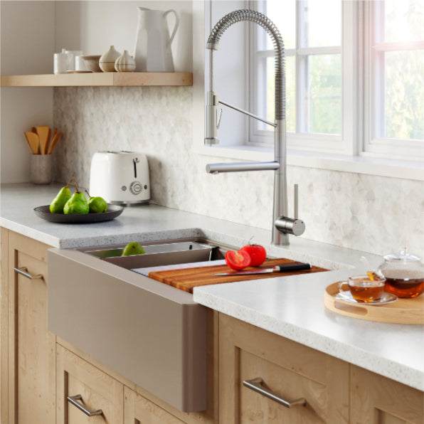 Quartz Composite Concrete Kitchen Sink Matte 4