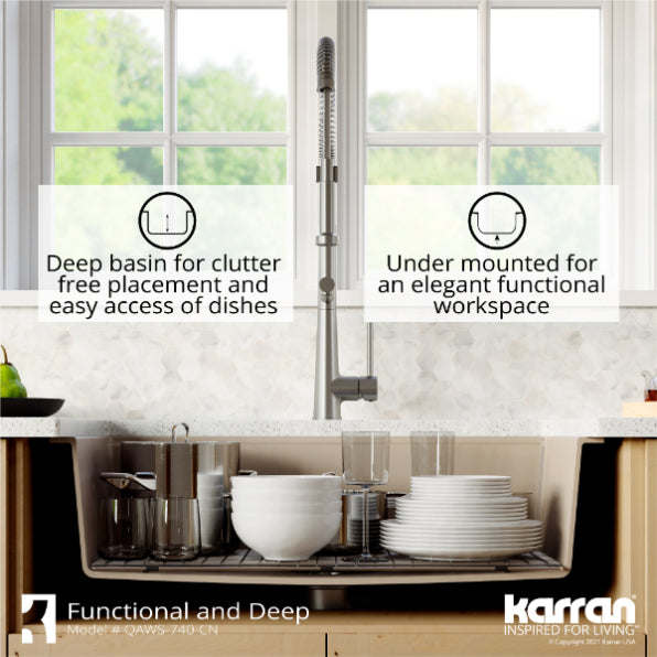 Quartz Composite Concrete Kitchen Sink Matte 6