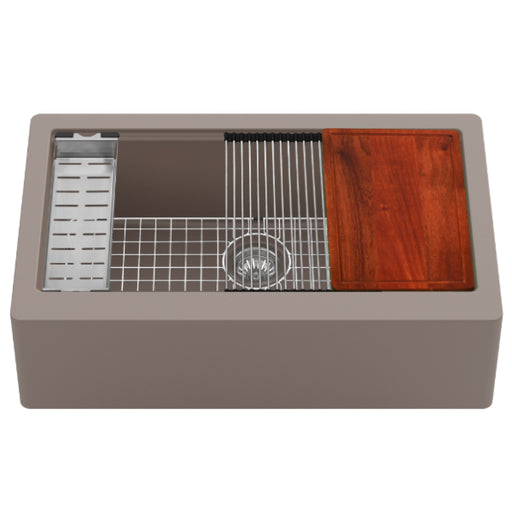 Quartz Composite Concrete Kitchen Sink Matte 1