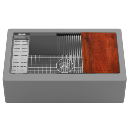 Quartz Composite Grey Kitchen Sink Matte 1