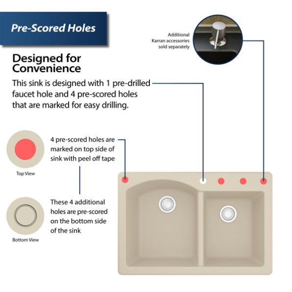 Quartz Composite Bisque Kitchen Sink Matte 4